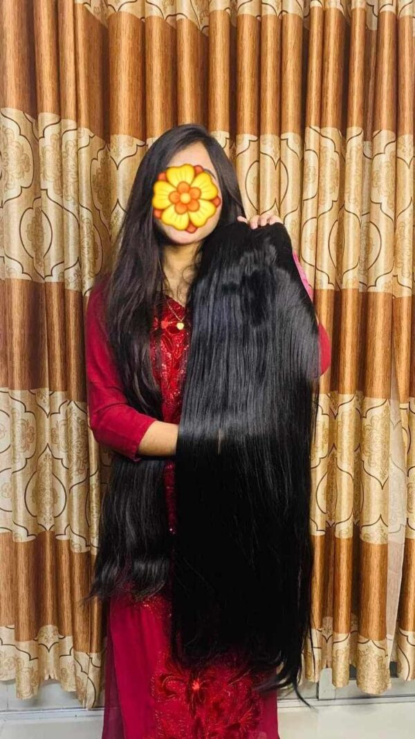 black color 𓍯𓂃 5 ক্লিপ 38 ইঞ্চি লম্বা হেয়ার  এক্সটেনশন 𓍯𓂃 - Image 2
