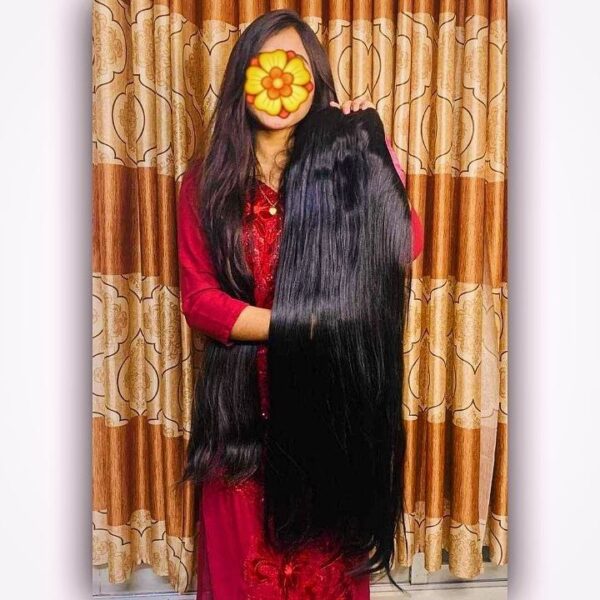 black color 𓍯𓂃 5 ক্লিপ 38 ইঞ্চি লম্বা হেয়ার  এক্সটেনশন 𓍯𓂃